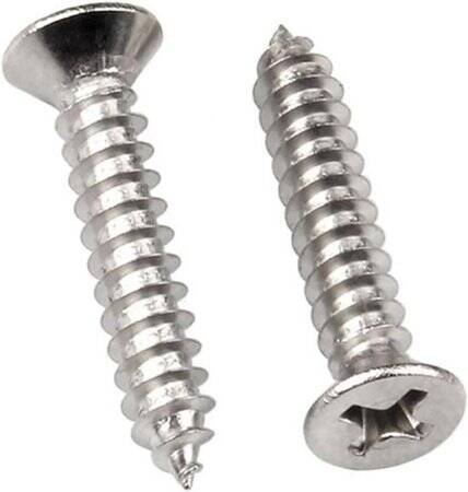 304 Stainless Steel Cross Recessed Countersunk Head Tapping Screws M3x40 - 1