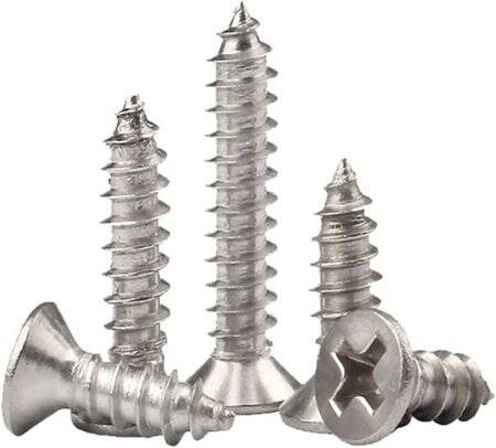 304 Stainless Steel Cross Recessed Countersunk Head Tapping Screws M3x40 - 2