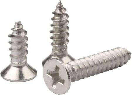 304 Stainless Steel Cross Recessed Countersunk Head Tapping Screws M3x40 - 3