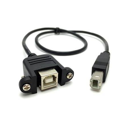 30cm USB 2.0 B Dişi Soket Yazıcı B Erkek Fişli Panel Montajlı Uzatma Kablosu - 1