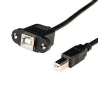 30cm USB 2.0 B Dişi Soket Yazıcı B Erkek Fişli Panel Montajlı Uzatma Kablosu - 4