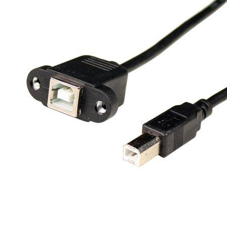 30cm USB 2.0 B Dişi Soket Yazıcı B Erkek Fişli Panel Montajlı Uzatma Kablosu - 4