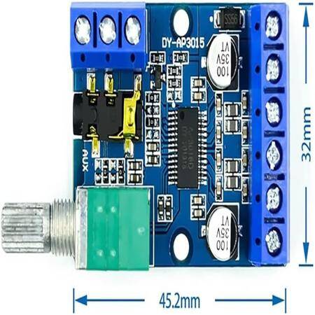 30Wx2 High-Power Stereo Digital Amplifier Board 12V/24V Power Supply DY-AP3015 - 2