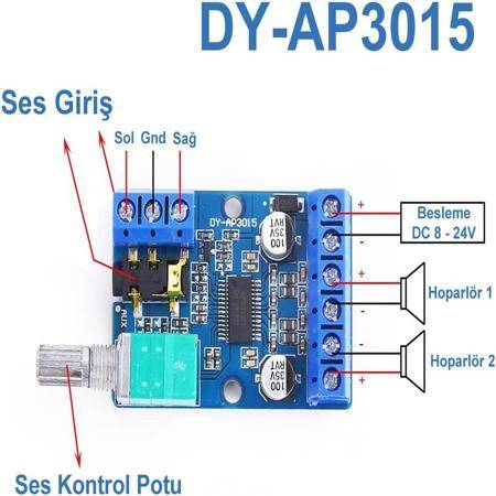 30Wx2 High-Power Stereo Digital Amplifier Board 12V/24V Power Supply DY-AP3015 - 4