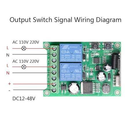 315MHz 12V 2 Channel Relay Module Wireless Remote Control Switch - Without Battery - 3