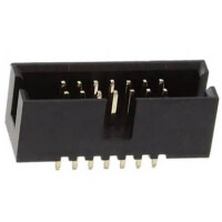 3221-14-0100-00 BOX HEADER 14PIN(2x7) 1.27mm THT V/T MALE BLACK - 1