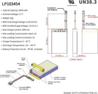 351015 500MAH 3.7V Lityum Şarj Edilebilir Pil Boyutu: 3.5x10x15mm - 2