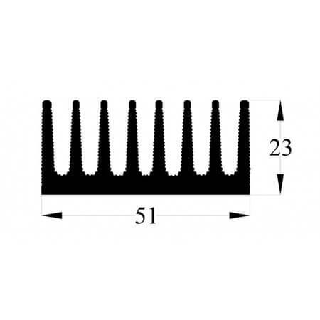 351AS80 AL.SOĞUTUCU ALÜMİNYUM SOĞUTUCU H=23MM G=51MM L=80MM - 1