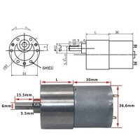 37GB-3530 DC 12V 35RPM Redüktörlü Motor - 4