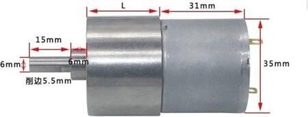 37GB-3530 DC 24V 320RPM Redüktörlü Motor - 2