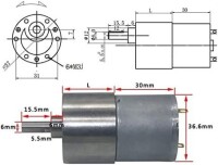 37GB-3530 DC 24V 45RPM Redüktörlü Motor - 5