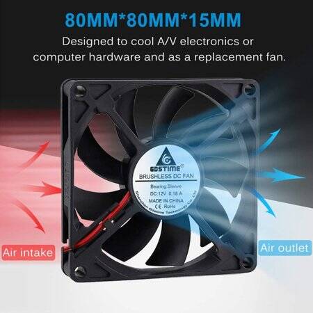 3F-85 8CM Chassis OvercLocking Fan-Curved Blade Design-Quiet Air Volume-To Improve Chassis Ventilation Size:80x80x25mm - 4
