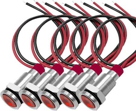 3V 10mm Green LED Indicator Light With 20cm Cable - 1