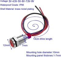 3V 10mm Green LED Indicator Light With 20cm Cable - 5