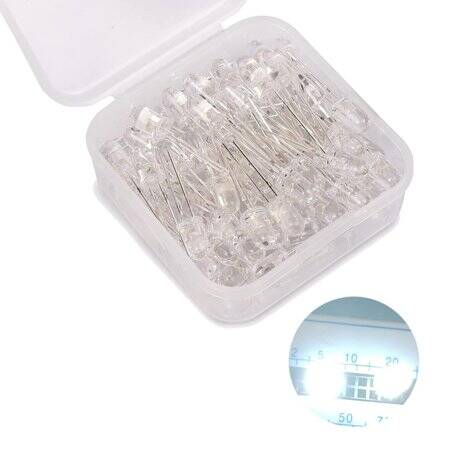 3V 20mA 5mm Şeffaf Yeşil Mantar Led 28mm Bacak Uzunluğu - 1