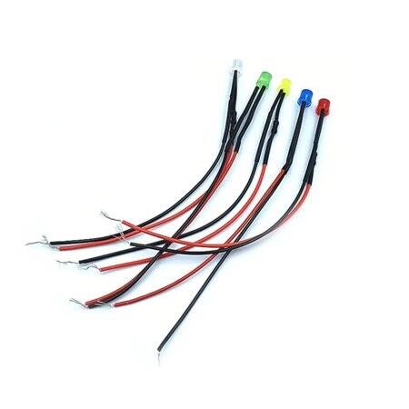 3V 5mm Green LED Indicator Light With 20cm Cable - 3