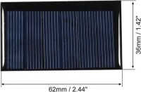 3V 90MA Güneş Paneli - Solar Panel - Güneş Pili 62x36mm - 2