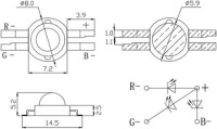 3W 4 Pin SMD POWER LED Beyaz+Sıcak Beyaz - 3