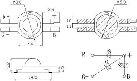 3W 4 Pin SMD POWER LED RGB - 3