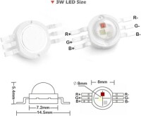 3W 6PIN SMD High Power LED Bulb RGB - 5
