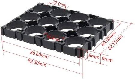 3x4 18650 Battery Holder With 18.5mm Bore Diameter - 3