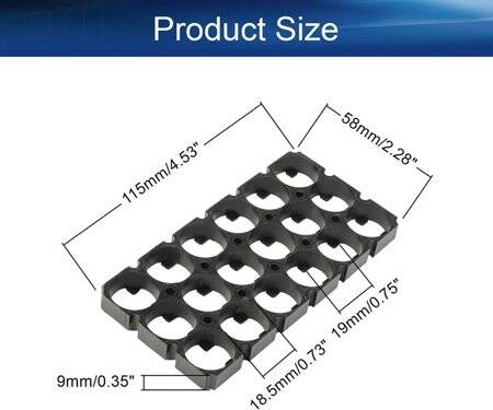 3x6 18650 Battery Holder With 18.5mm Bore Diameter - 3