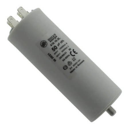 4.16.10.30.64 CAP.POL.50uF 450VAC 45.5x117 PLASTIC DUCATI - 1