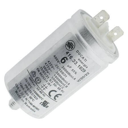 4.16.33.18.29 CAP.POL.6uF 475VAC 35x60 METAL STUD DUCATI - 1