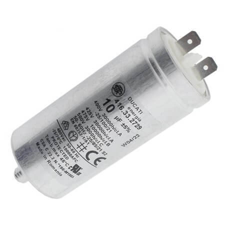 4.16.33.27.29 CAP.POL.10uF 475VAC 35x77 METAL STUD DUCATI - 1