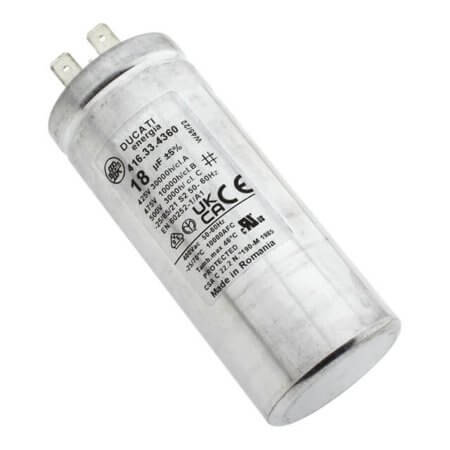 4.16.33.43.60 CAP.POL.18uF 400VAC 40x98MM METAL STUD DUCATI - 1