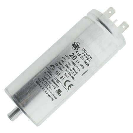 4.16.33.44.29 CAP.POL.20uF 475VAC 40*98 METAL STUD DUCATI - 1