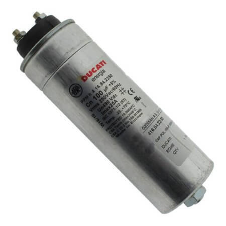 4.16.84.22.50 CAP.POL.100uF 350VAC 55x150MM METAL DUCATI - 1