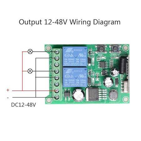 433MHz 12V 2 Channel Relay Module Wireless Remote Control Switch - With Battery - 2