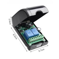 433MHz 12V 2 Channel Relay Module Wireless Remote Control Switch - With Battery - 4