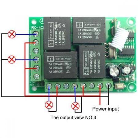 433MHz 24V 4 Channel Relay Module Wireless Remote Control Switch - With Battery - 3