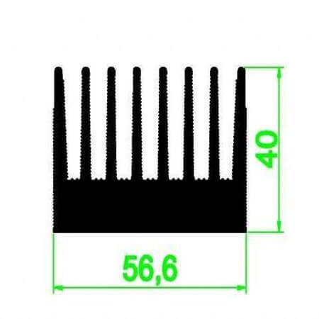 451AS100 AL.SOĞUTUCU ALÜMİNYUM SOĞUTUCU H=40MM G=56.6MM L=100MM - 1