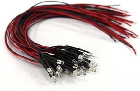 48-72V 3mm Sıcak Beyaz LED 20cm Kablolu - 1