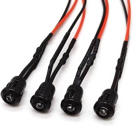 48-72V 5mm Warm White LED Indicator Light With 20cm Cable - 4