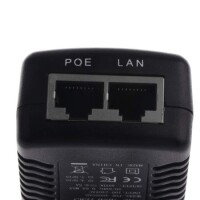 48V 0.5A 100M PoE Injector EU Plug - Silver Network Port - 2