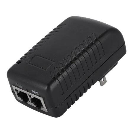 48V 0.5A 100M PoE Injector US Plug - Silver Network Port - 1