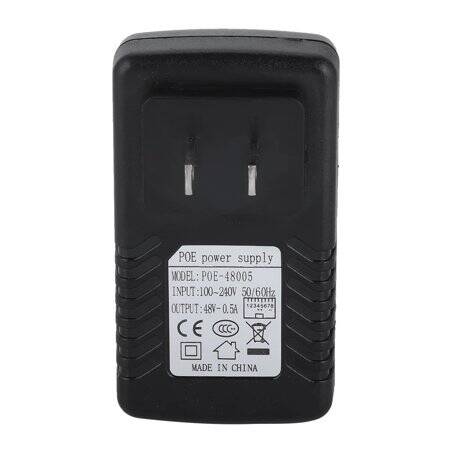48V 0.5A 100M PoE Injector US Plug - Silver Network Port - 2