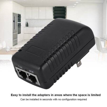 48V 0.5A 100M PoE Injector US Plug - Silver Network Port - 3