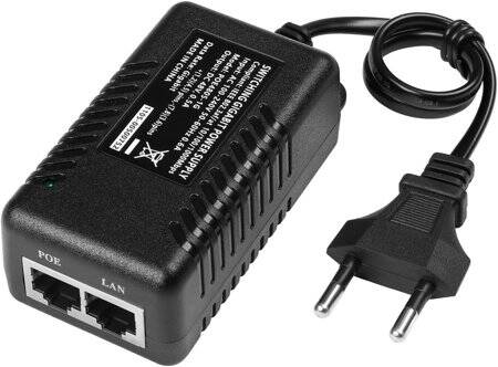 48V 0.5A Gigabit PoE Injector EU Plug - 1