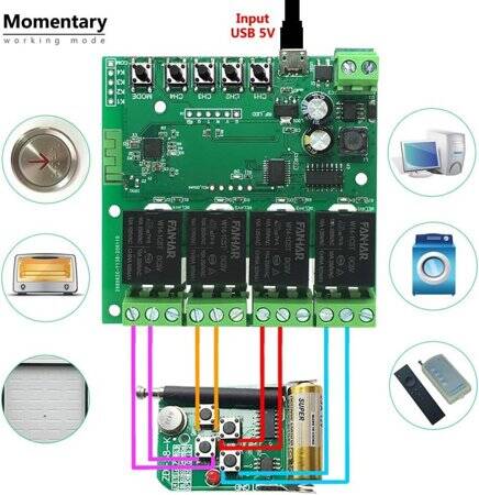 4CH Tuya WiFi Switch Module Intelligent Timing Switch Remote Control - 3