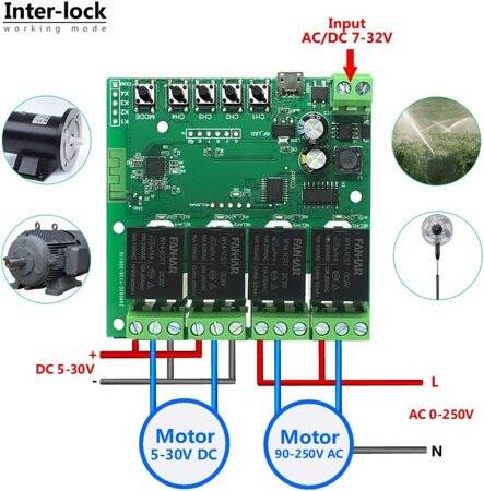 4CH Tuya WiFi Switch Module Intelligent Timing Switch Remote Control - 4