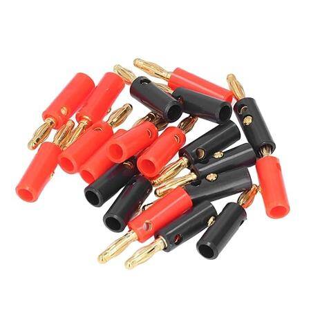 4mm Adapter Wire Cable Audio Speaker Banana Plug Connectors Black - 1