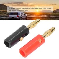 4mm Adapter Wire Cable Audio Speaker Banana Plug Connectors Black - 2