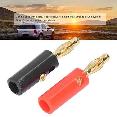 4mm Adapter Wire Cable Audio Speaker Banana Plug Connectors Black - 2