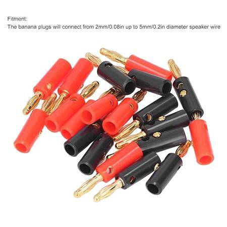 4mm Adapter Wire Cable Audio Speaker Banana Plug Connectors Black - 4