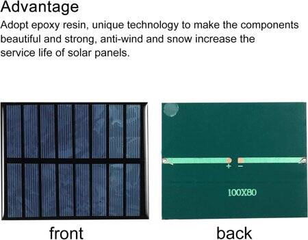 4V 100MA Solar Panel - DIY Drive Micro Motor Size:65x55mm - DIY Drive Micro Motor - 2